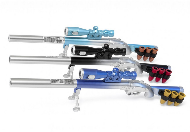 ANJ 특이한볼펜 스나이퍼 총 볼펜 3개입, 1세트, 블랙+블루+퍼플