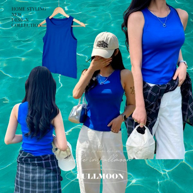 [블루티셔츠종결]크롭/기본핏/ 쫀쫀탄탄 워터밤 컬러맛집 나시/반팔티 기획전