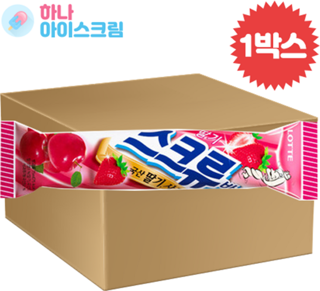 롯데제과 스크류바 한박스 아이스크림, 80개, 75ml