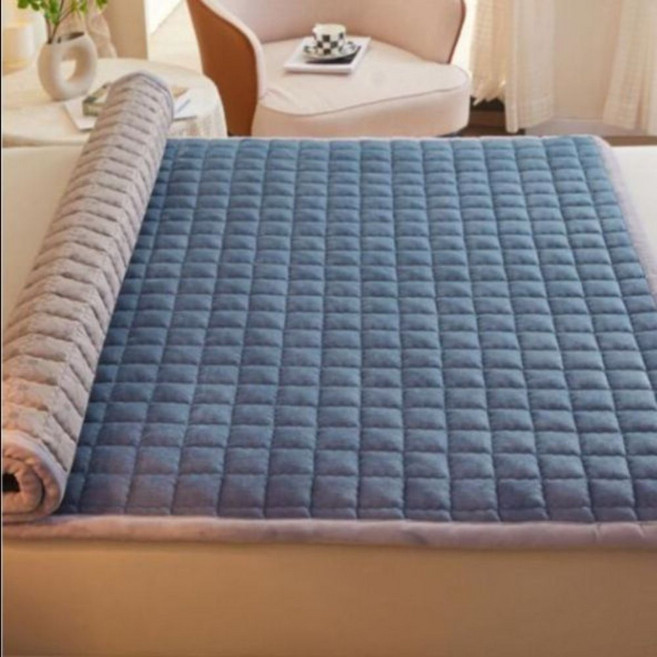 세사극세사패드 침대패드퀸 우유 라지킹침대패드 벨벳 별 모달패드, 스모크 블루