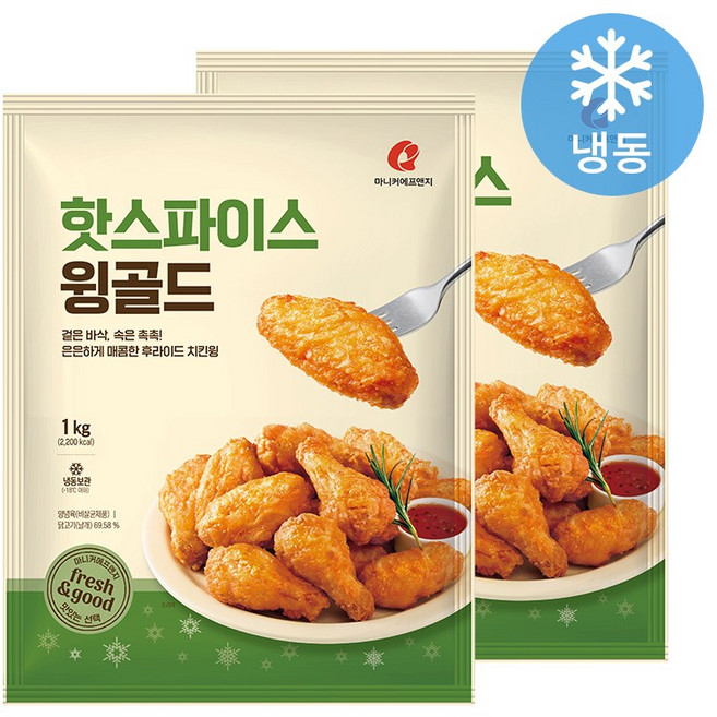 마니커에프앤지 핫스파이스윙 골드 1kg, 2개