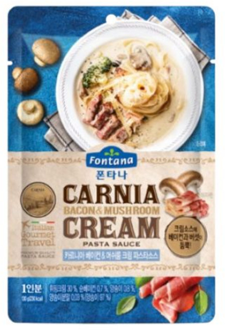 폰타나 싱글 파우치 베이컨 머쉬룸 크림파스타소스 130g 10개