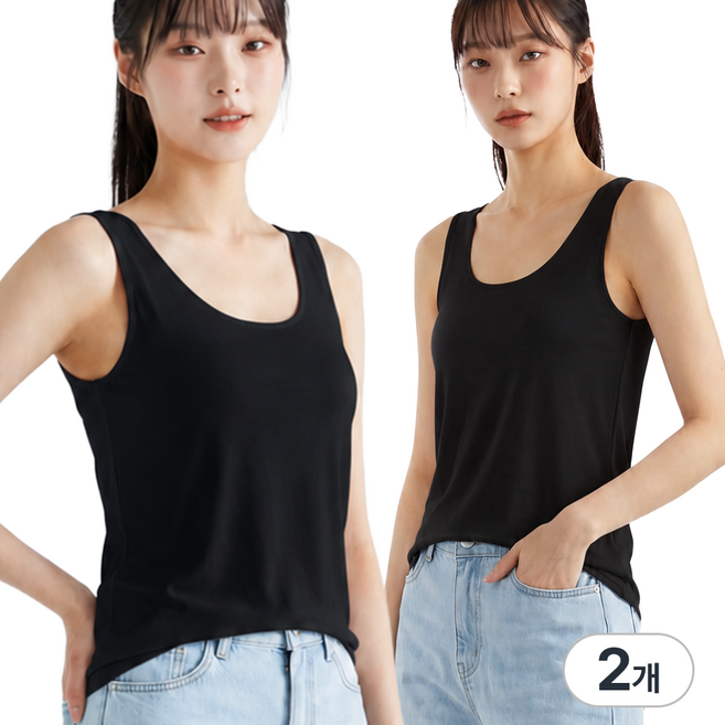 아네드 에어로핏 여성 냉감 심리스 여름 나시 1+1