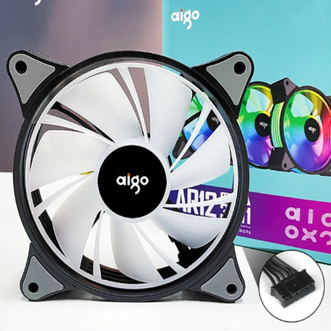 광휘몰 컴퓨터 본체 RGB 쿨링팬 PWM 온도조절 ARGB조명, 화이트, 1개