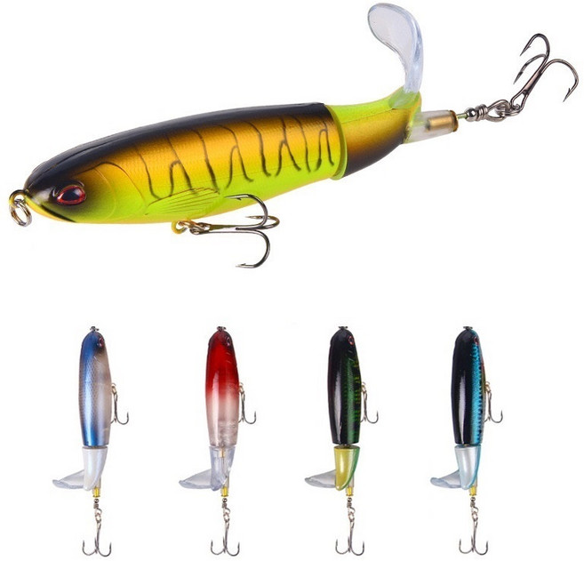 FISHHUNTER 회전꼬리 탑워터 루어낚시 5종세트 혼합색상, 혼합, 1세트, 35g