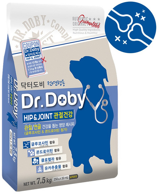 닥터도비 강아지 힙앤조인트 건식사료, 뼈/관절강화, 7.5kg, 1개