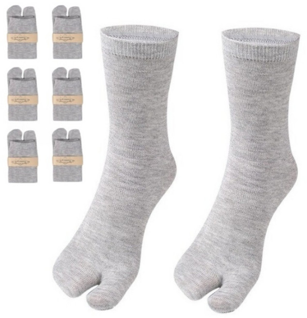 아일리브 쪼리 양말 타비 양말 남녀 공용 발가락 양말 6켤레, 포근한 그레이