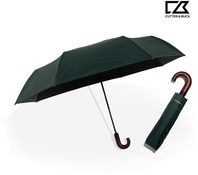 [커터앤벅] 3단 곡자 완자동 우드핸들 암막 우산(자외선차단99%)