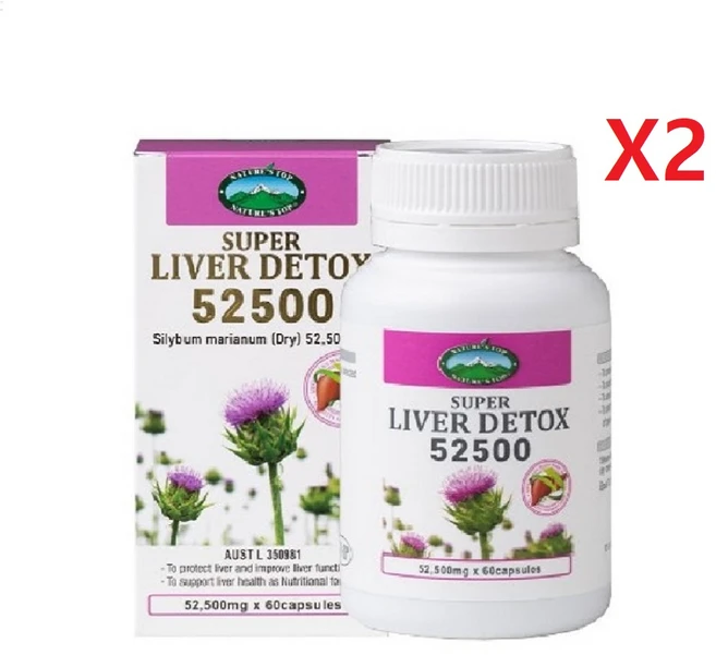 호주 네이쳐스탑 리버 디-톡스 밀크씨슬 52500mg 60정-2개, 60정, 2개 - 쿠팡