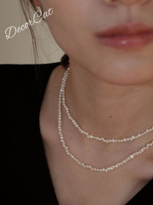 14k 목걸이 천연 바로크 진주 목걸이