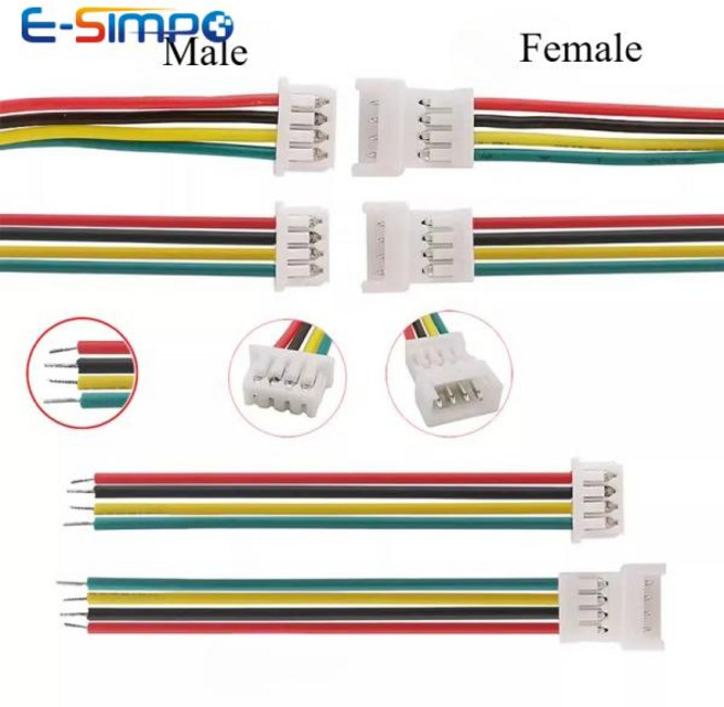 10pcs 15cm JST1.25 1.25mm 2P 3P 4P 5P 6P 남성 여성 플러그 버트 조인트 공중 도킹 압착 단자 와이어 케이블 커넥터, 7)Female 10pcs