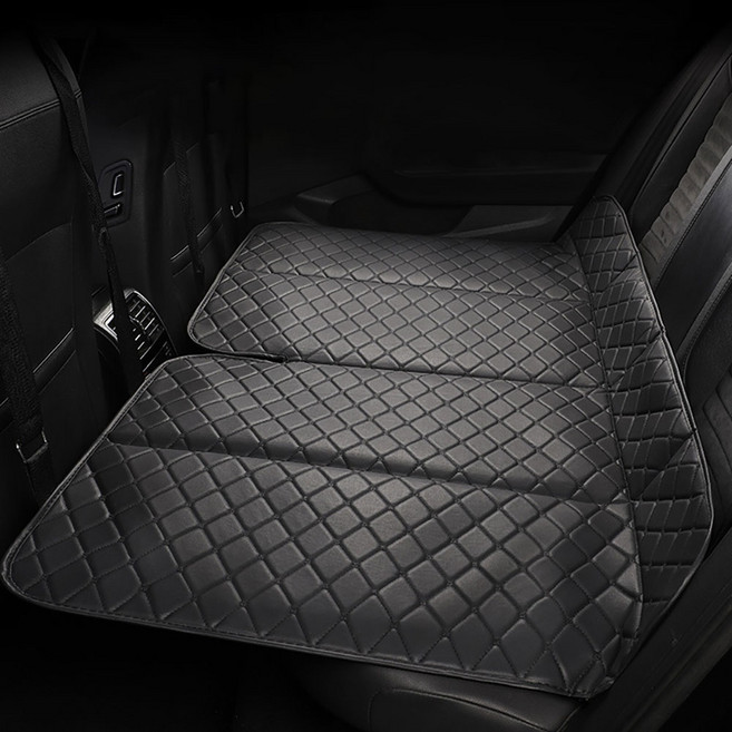 프리미엄 퀼팅 접이식 뒷좌석 차박 매트 SUV 침대 평탄화, 대형, 올블랙