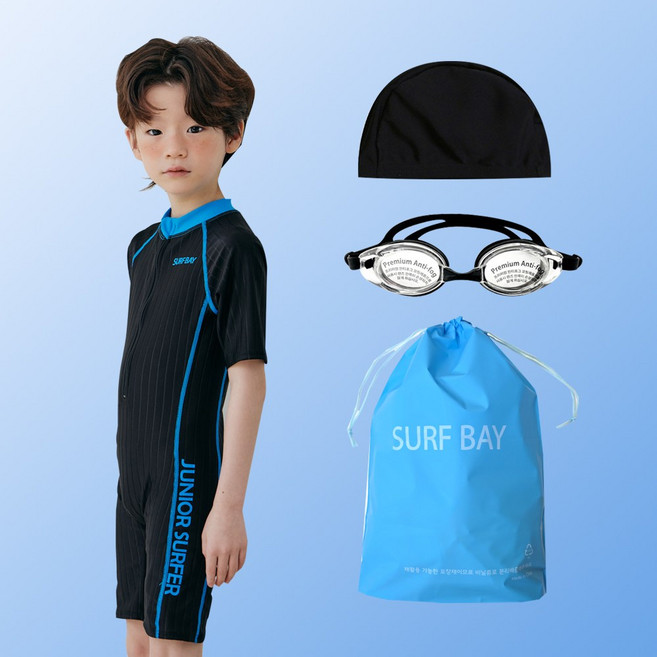 서프베이 남아 반팔올인원 생존수영복 세트