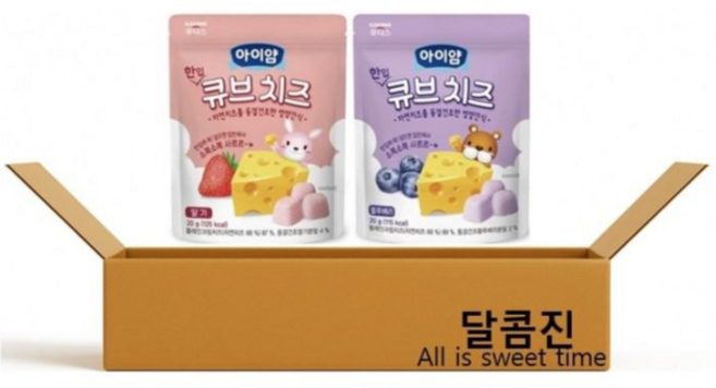 [달콤진] 일동후디스 아이얌 한입큐브 치즈 딸기 + 블루베리 영양간식, 1세트, 40g, 혼합맛(딸기/블루베리)