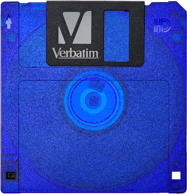 플로피디스켓 3.5인치 반투명컬러 버바텀 Verbatim 2HD Floppy Diskette, 버바텀/파랑