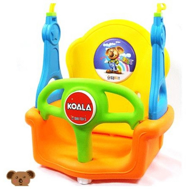 정품 안전한 쿠션 유아용 멜로디 그네 유아그네 대형완구 집콕놀이 집콕템, 1개