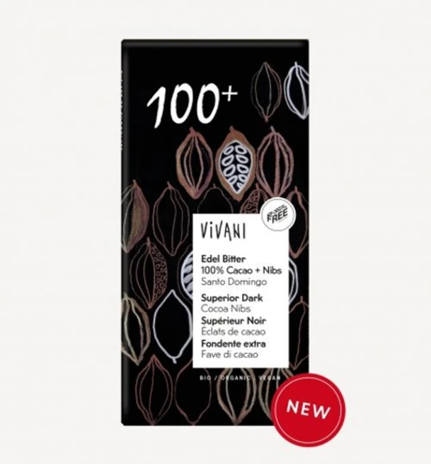 Vivani 비바니 카카오 100% 다크 초콜릿 80g, 1개 - 쿠팡