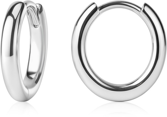 ARIN [MINI] 실버925 볼드 심플 데일리 원터치 귀걸이 (5 size) AOD015