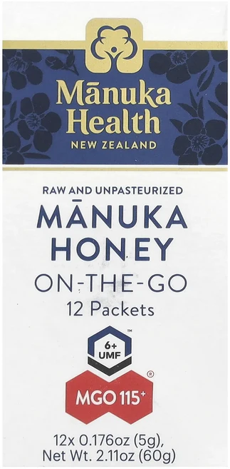 몸관리하세요 겨울입니다 Manuka Health 마누카 꿀 휴대용 UMF 6+ MGO 115+ 12팩 각 5g(0.176oz) 특별관리진행 - 쿠팡