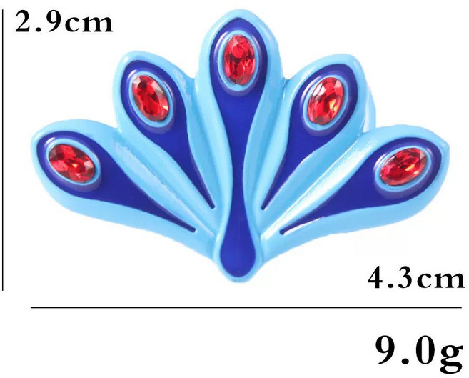 레이디버그 블랙캣 미라클 스톤 코스프레 목걸이 열쇠고리 귀걸이 장식, 공작 발톱빗 빨간 다이아몬드 】, 1개