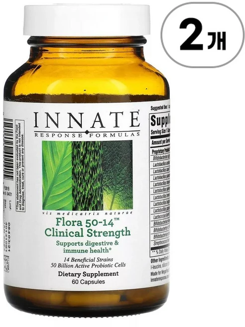 이네이트 리스폰스 플로라 50-14 클리니컬 스트렝스 Innate Response Formulas Flora 50-14 Clinical Strength 60정, 2개 - 쿠팡