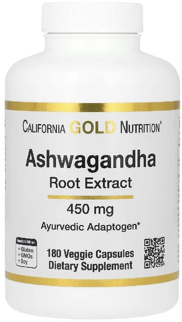 캘리포니아 골드 뉴트리션 아스와간다 California Gold Nutrition Ashwagandha 450mg 180정, 1개 - 쿠팡