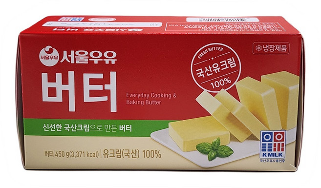서울우유 국산원유100% 무가염 버터 450g, 1개