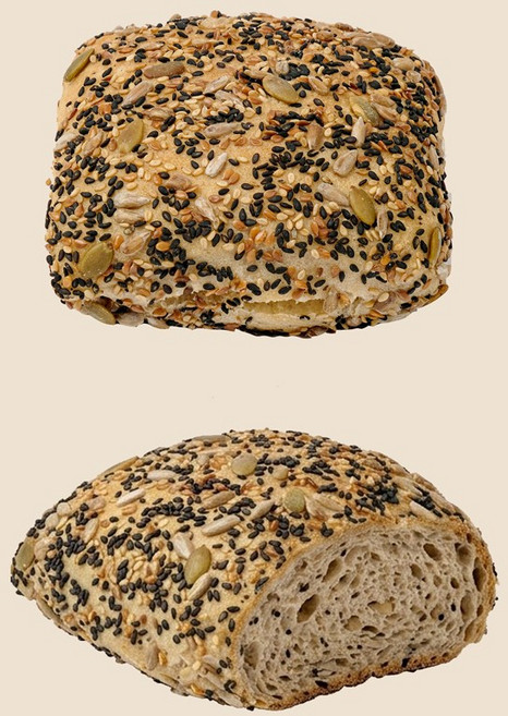 통밀 씨앗 치아바타 2개입 (고단백 유기농 무설탕 곡물빵 저당), 110g, 5개