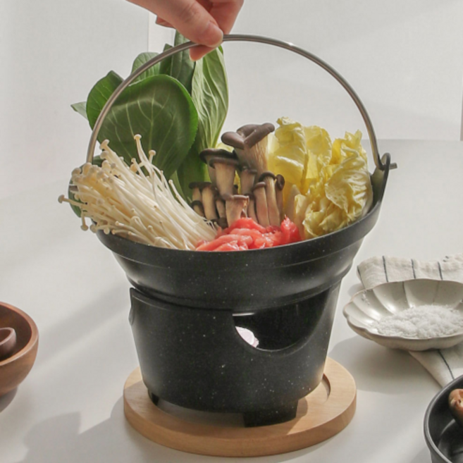 미니화로 가정용 일본식 캠핑 화로 불판 샤브샤브냄비세트, 1개