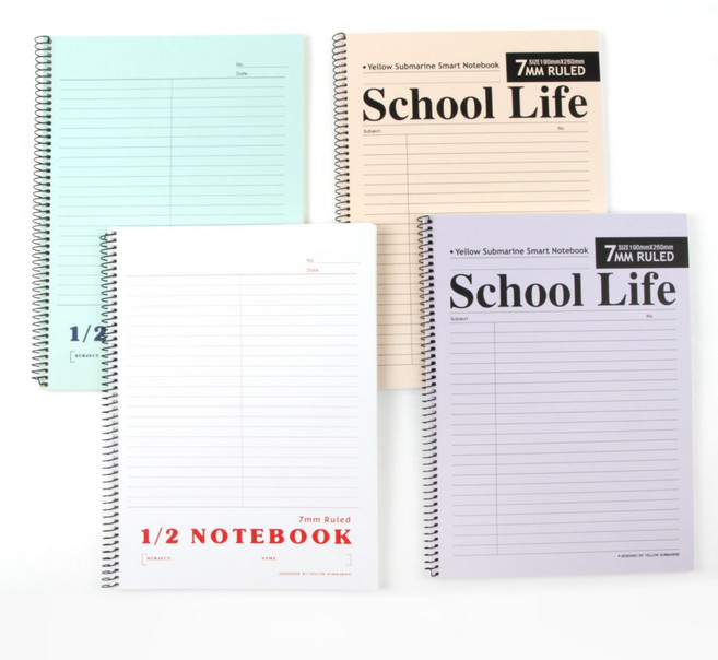 스쿨라이프노트 2000 55매 12노트 신학기 공책 스프링노트 줄연습장, 03_스쿨라이프노트(55매)