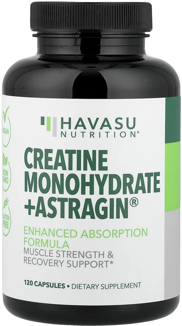 Havasu Nutrition 크레아틴 일수화물 + Astragin® 캡슐 120정 Nutrition (하바스 뉴트리션), Havasu Nutrition, 크레아틴 일수화물 +, 1개 - 쿠팡