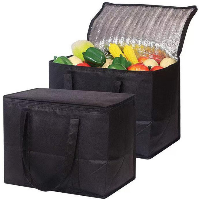 대용량 보온 보냉 가방 캠핑 장보기 쿨러백 접이식 아이스백 아이스박스, 35L, 블랙