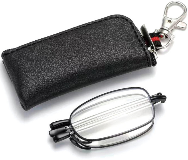 더쉴드 휴대가 간편한 접이식 초경량 돋보기 안경테( 블루라이트 차단), 1개, 2. Clearic Black