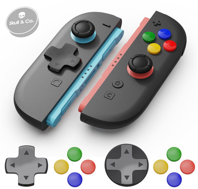 호환 닌텐도 스위치2 조이콘 스틱커버 버튼 D패드 키캡 방향키 교체 세트 스컬앤코, 1세트, SFC컬러, n2020 스위치2 조이콘 스틱커버 스컬앤코