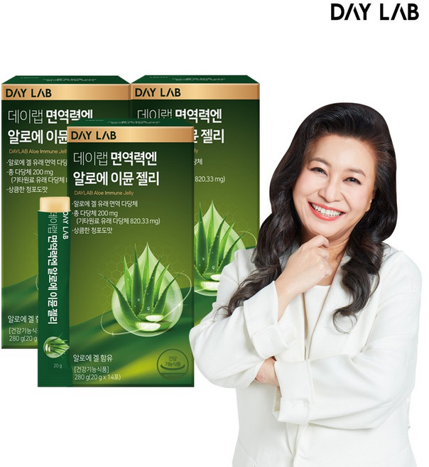 데이랩 면역력엔 알로에 이뮨 젤리 14포 3박스42일분, 14회분, 3박스