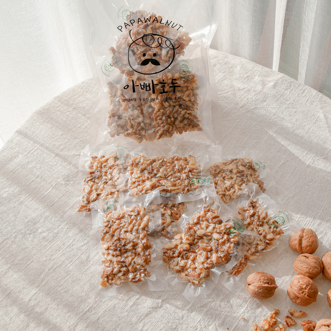 아빠호두 요리 토핑용 진공포장 국내산 햇호두 견과류 이유식 다이어트 건강 간식 [210g X 2팩], 14개, 30g