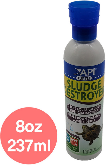 에이피아이 API 터틀 슬러지 디스트로이어 237ml 8oz 거북이 생박테리아 유기물질 분해 악취 제거 미국 정품 효율적인 생물학적 여과 슬러지 디스트로이여 물멍법인몰 수족관용품, 1세트