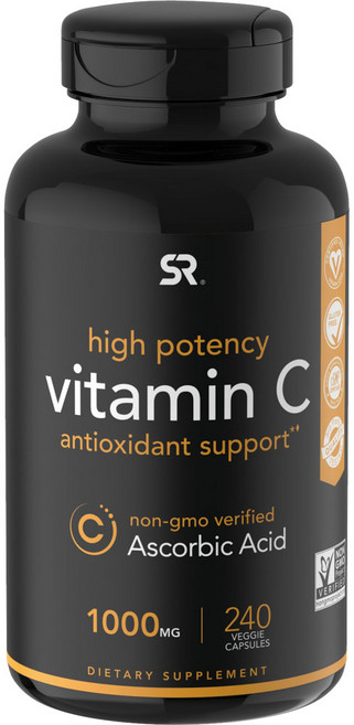 SPORTS RESEARCH 維他命C素食膠囊 1000mg, 240顆, 1罐