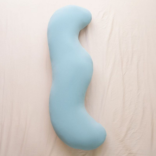 特舒絨長條抱枕 側睡靠枕 80cm, 藍色 冰絲菱形格中號
