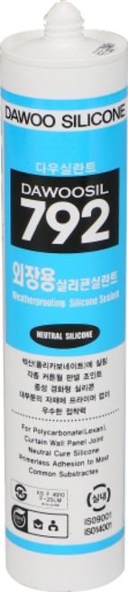 외장용 실리콘 포유 다우실 792 투명 270ml 방수 외부 외벽 옥상 판넬 시공, 1개