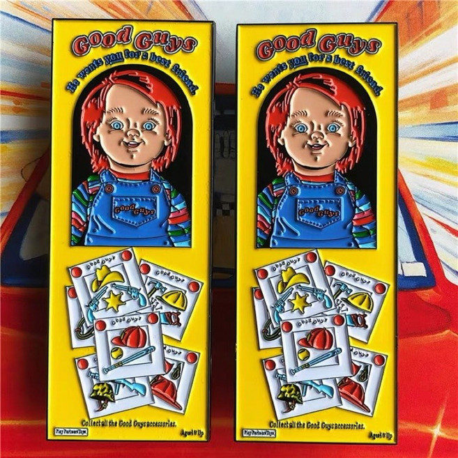老番顛 鬼娃恰吉 鬼娃回魂 鬼娃新娘 Chucky 徽章 別針 公仔, 1個