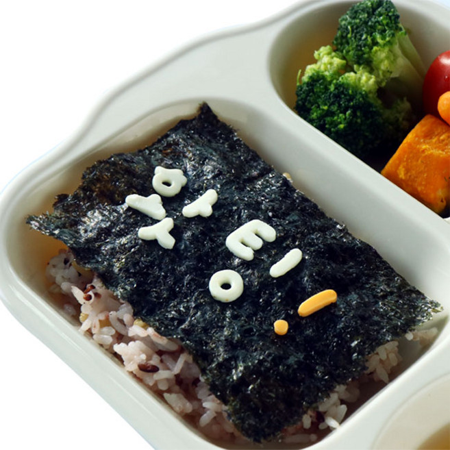 한글 숫자 야채 햄치즈 커터 도시락 꾸미기 용품, 1세트, 노랑