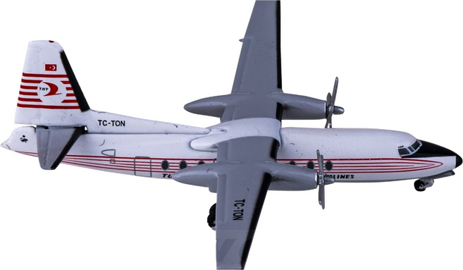 터키 항공 F-27 TC-TON 비행기 다이캐스트 금속 미니어처 모형 장난감 남아용 선물 AC411037 1/400 체, 01 CHINA, 01 A, 1개