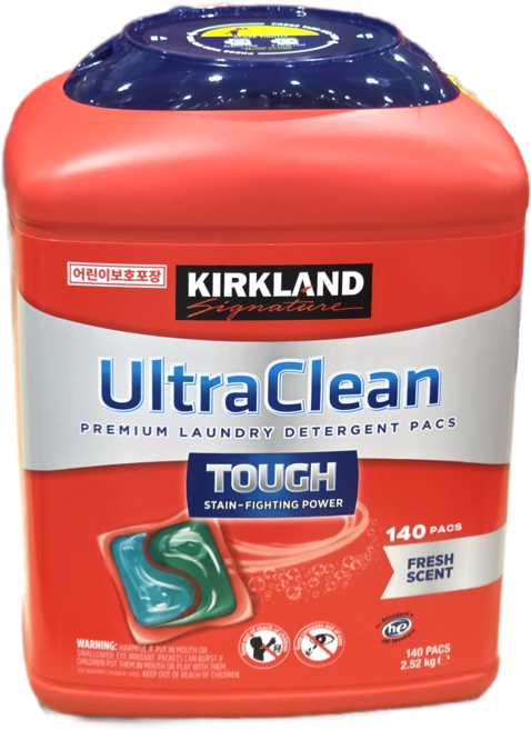 커클랜드 캡슐세제 울트라클린 세탁 팩세제 + 코스트코 회원전용 비누, 140개입, 1개