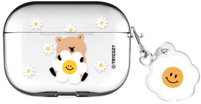 동물데이지 에어팟프로3 클리어 케이스 +아크릴키링 세트, 동물데이지-쿼카, AirPods Pro(3세대)