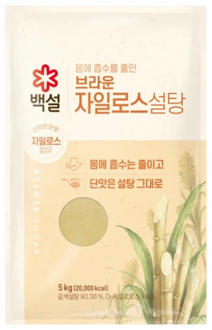 백설 담금용 브라운 자일로스 설탕, 5kg, 1개