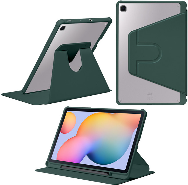 DANYCASE 아크릴 회전 가능 태블릿 커버 삼성 갤럭시 탭 케이스, 짙은 녹색, 1개