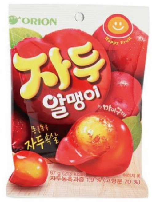 마이구미 자두알맹이 216g(36gx6봉)-학교과자 간식, 40개, 67g