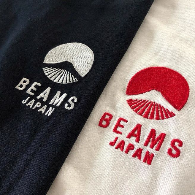BEAMS JAPAN 富士山刺繡 台灣限定 日系純棉寬鬆 情侶短袖 Gshop 短袖上衣, 藍,S
