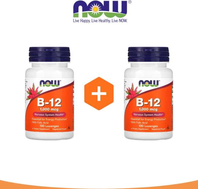 [2개] 나우푸드 B12 1000mcg 100로젠지정 시아노코발라민 엽산 녹여먹는 비타민, 기본, 2개, 100정 - 쿠팡